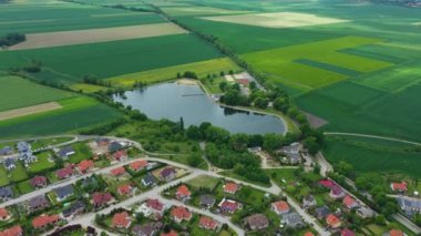 Panorama Pond Jawor Hava Görüntüsü Polonya. Yüksek kalite 4k görüntü
