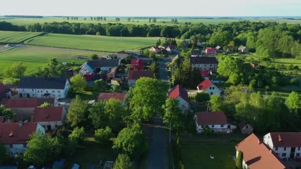 Όμορφη Πανόραμα Σπίτια Gieraltowiec Aerial View Πολωνία Υψηλής Ποιότητας Πλάνα — Αρχείο Βίντεο
