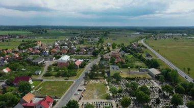 Güzel Manzara Prochowice Hava Manzarası Polonya. Yüksek kalite 4k görüntü