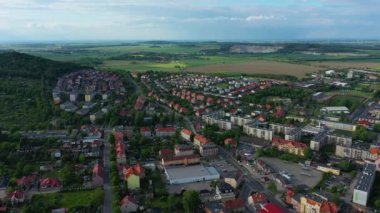 Güzel Panorama Strzegom Hava Görüntüsü Polonya. Yüksek kalite 4k görüntü