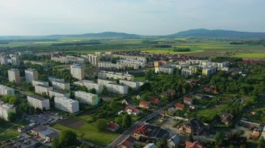 Güzel manzara Dzierzoniow Hava Manzarası Polonya. Yüksek kalite 4k görüntü