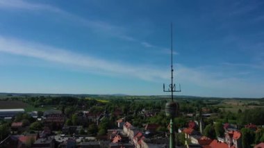 Güzel Eski Kent Pazarı Ziebice Hava Manzarası Polonya. Yüksek kalite 4k görüntü