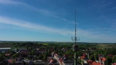 Güzel Eski Kent Pazarı Ziebice Hava Manzarası Polonya. Yüksek kalite 4k görüntü