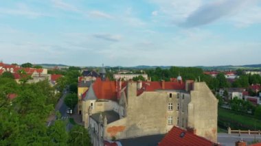 Güzel Panorama Dzierzoniow Hava Manzaralı Polonya. Yüksek kalite 4k görüntü