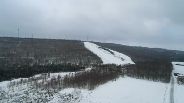 Krásná Panorama Mountain Hill Gora Kamiensk Aerial View Polsko Vysoce — Stock video