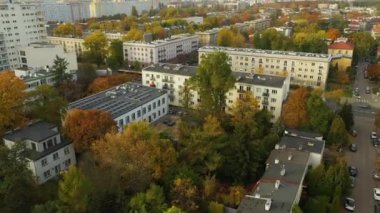 Güzel Mülk Bielany Varşova Hava Manzarası Polonya. Yüksek kalite 4k görüntü