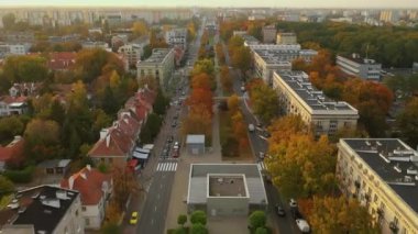 Metro Metro Bielany Varşova Hava Görüntüsü Polonya. Yüksek kalite 4k görüntü
