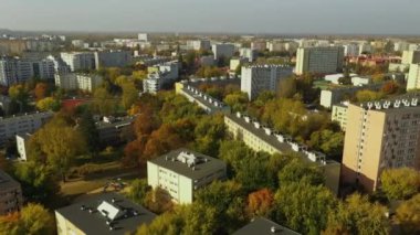 Panorama Konutları Wrzeciono Varşova Hava Görüntüsü Polonya. Yüksek kalite 4k görüntü