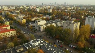 Güzel Mülk Bielany Varşova Hava Manzarası Polonya. Yüksek kalite 4k görüntü