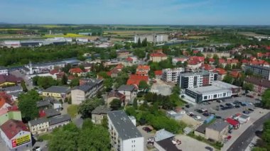 Güzel Panorama Strzelin Hava Görüntüsü Polonya. Yüksek kalite 4k görüntü