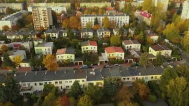 Güzel Mülk Bielany Varşova Hava Manzarası Polonya. Yüksek kalite 4k görüntü