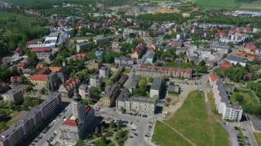 Güzel Panorama Strzelin Hava Görüntüsü Polonya. Yüksek kalite 4k görüntü