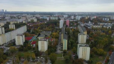 Panorama Wawrzyszew Varşova Hava Görüntüsü Polonya. Yüksek kalite 4k görüntü