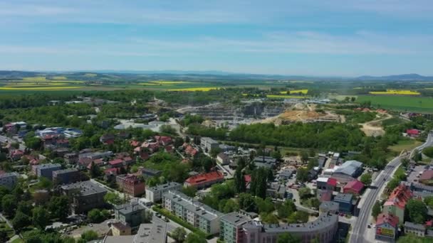 Гранитная Шахта Strzelin Вид Воздуха Польша Высококачественные Кадры — стоковое видео