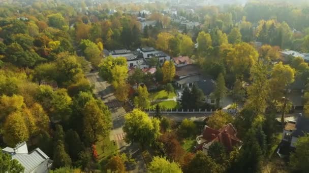 Schöne Siedlung Mlociny Warschau Luftaufnahme Polen Hochwertiges Filmmaterial — Stockvideo