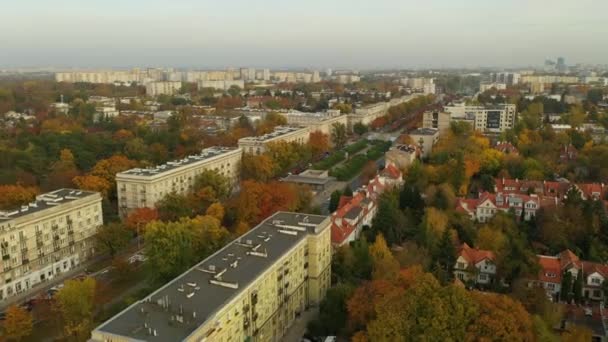 Bahn Stare Bielany Warschau Luftaufnahme Polen Hochwertiges Filmmaterial — Stockvideo