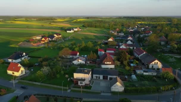 Belas Casas Panorama Zimna Wodka Vista Aérea Polónia Imagens Alta — Vídeo de Stock