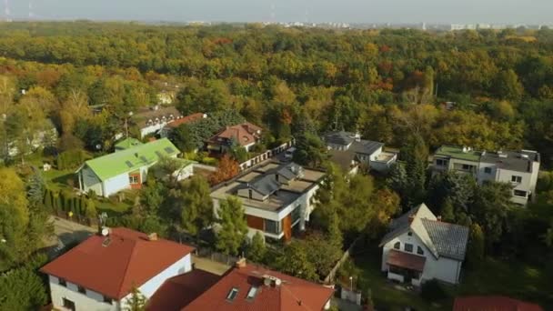 Indah Perumahan Estate Mlociny Warsawa Aerial View Polandia Rekaman Berkualitas — Stok Video
