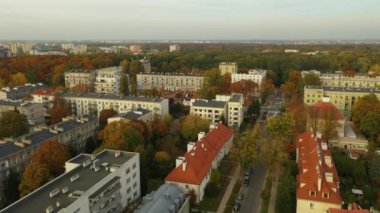 Güzel Mülk Bielany Varşova Hava Manzarası Polonya. Yüksek kalite 4k görüntü