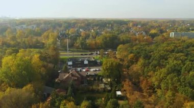Panorama Konutları Mlociny Varşova Hava Görüntüsü Polonya. Yüksek kalite 4k görüntü