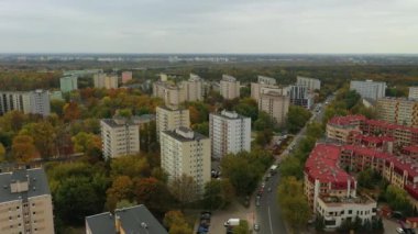 Panorama Konutları Wrzeciono Varşova Hava Görüntüsü Polonya. Yüksek kalite 4k görüntü