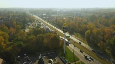Orman Yolu Mlociny Varşova Hava Manzaralı Polan. Yüksek kalite 4k görüntü