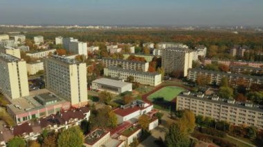 Panorama Konutları Wrzeciono Varşova Hava Görüntüsü Polonya. Yüksek kalite 4k görüntü