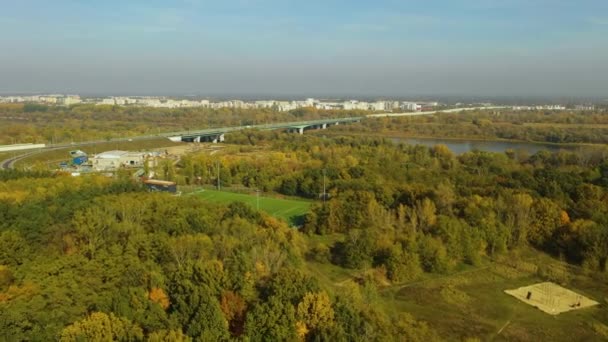 Belle Forêt Bielany Varsovie Vue Aérienne Pologne Images Haute Qualité — Video