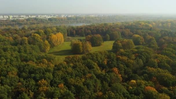 Piękny Park Leśny Mlociny Warsaw Aerial View Poland Wysokiej Jakości — Wideo stockowe