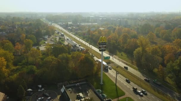 Forest Road Mlociny Warszawa Widok Lotu Ptaka Wysokiej Jakości Materiał — Wideo stockowe