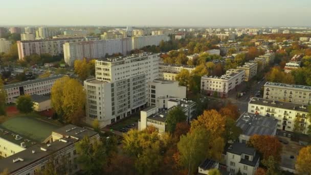 Beautiful Estate Stare Bielany Varsovia Vista Aérea Polonia Imágenes Alta — Vídeos de Stock
