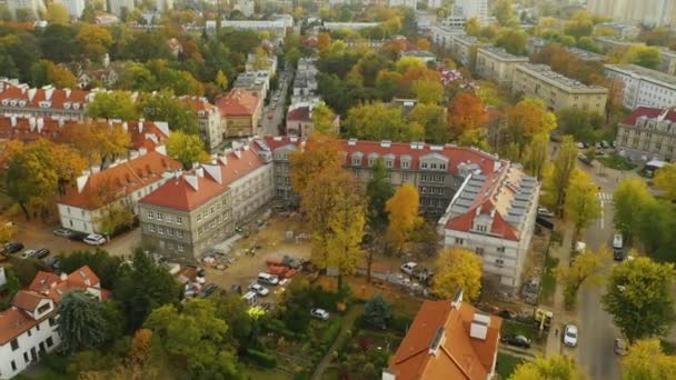 Beautiful Estate Stare Bielany Varsovia Vista Aérea Polonia Imágenes Alta — Vídeo de stock