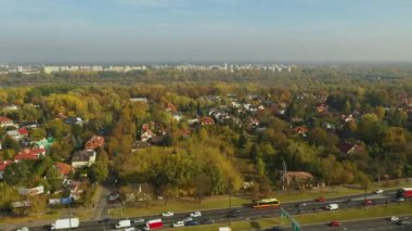 Güzel Panorama Mlociny Varşova Hava Manzarası Polonya. Yüksek kalite 4k görüntü