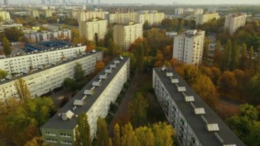 Güzel Mülk Bielany Varşova Hava Manzarası Polonya. Yüksek kalite 4k görüntü