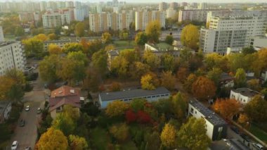 Güzel Mülk Bielany Varşova Hava Manzarası Polonya. Yüksek kalite 4k görüntü