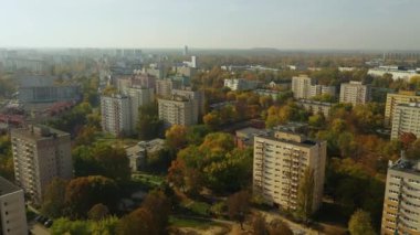 Panorama Konutları Wrzeciono Varşova Hava Görüntüsü Polonya. Yüksek kalite 4k görüntü