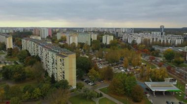Panorama Konutları Wrzeciono Varşova Hava Görüntüsü Polonya. Yüksek kalite 4k görüntü