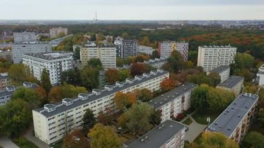 Panorama Konutları Wrzeciono Varşova Hava Görüntüsü Polonya. Yüksek kalite 4k görüntü