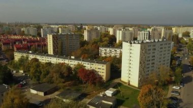 Panorama Konutları Wrzeciono Varşova Hava Görüntüsü Polonya. Yüksek kalite 4k görüntü