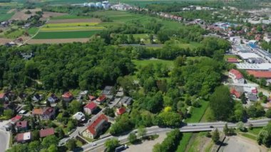 Güzel Panorama Strzelin Hava Görüntüsü Polonya. Yüksek kalite 4k görüntü