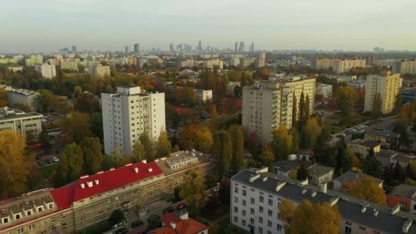 Panorama Estate Stare Bielany Varsavia Vista Aerea Polonia Filmati Alta — Video Stock