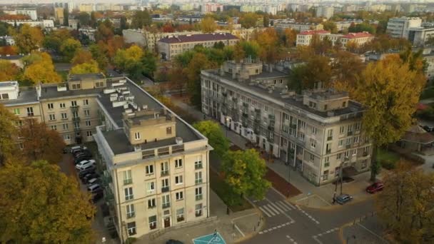Gyönyörű Estate Stare Bielany Varsó Aerial View Lengyelország Kiváló Minőségű — Stock videók