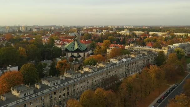 Vackra Estate Stare Bielany Warszawa Flygfoto Polen Högkvalitativ Film — Stockvideo