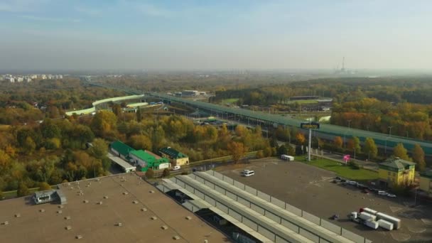 Panorama Bridge Road Mlociny Warsaw Aerial View Poland Wysokiej Jakości — Wideo stockowe