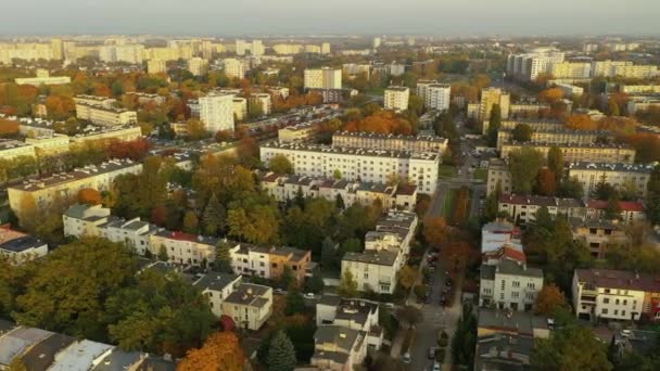 Panorama Estate Stare Bielany Varsavia Vista Aerea Polonia Filmati Alta — Video Stock