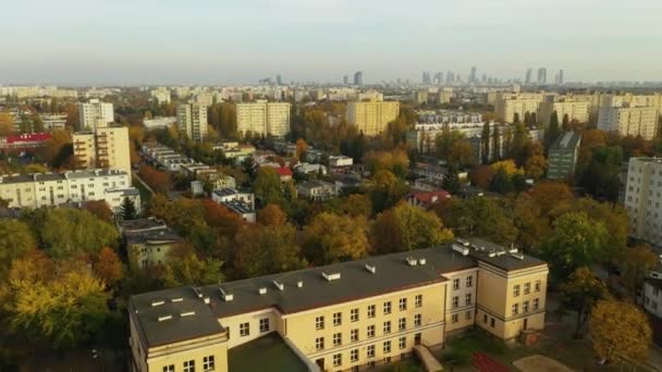Panoráma Estate Stare Bielany Varsó Aerial View Lengyelország Kiváló Minőségű — Stock videók