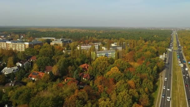 Gyönyörű Lakótelep Mlociny Varsó Aerial View Lengyelország Kiváló Minőségű Felvételek — Stock videók