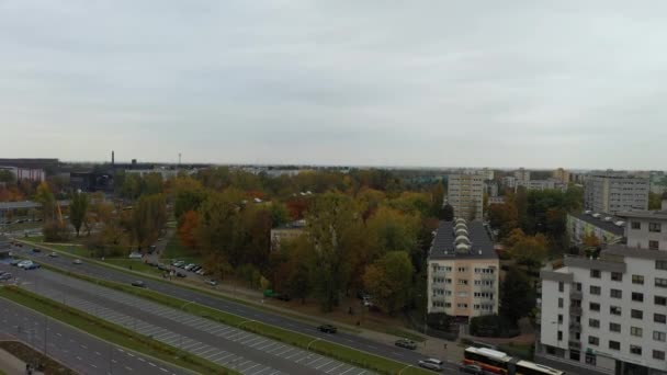 Indah Perumahan Estate Wrzeciono Warsaw Pemandangan Udara Polandia Rekaman Berkualitas — Stok Video