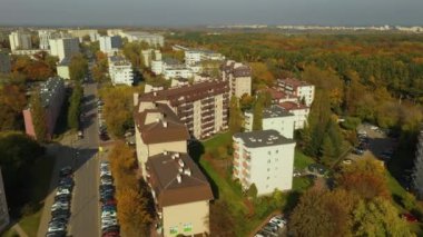 Panorama Konutları Wrzeciono Varşova Hava Görüntüsü Polonya. Yüksek kalite 4k görüntü