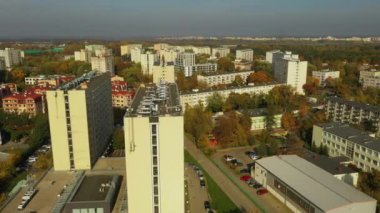 Panorama Konutları Wrzeciono Varşova Hava Görüntüsü Polonya. Yüksek kalite 4k görüntü